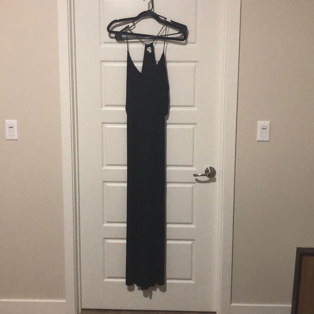 Black long pants romper